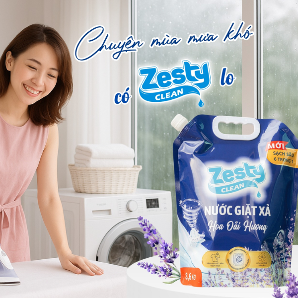 Nước giặt Zesty Clean Hương Hoa oải hương Túi 3.6kg – Sạch Sâu - Thơm Lâu - An Toàn