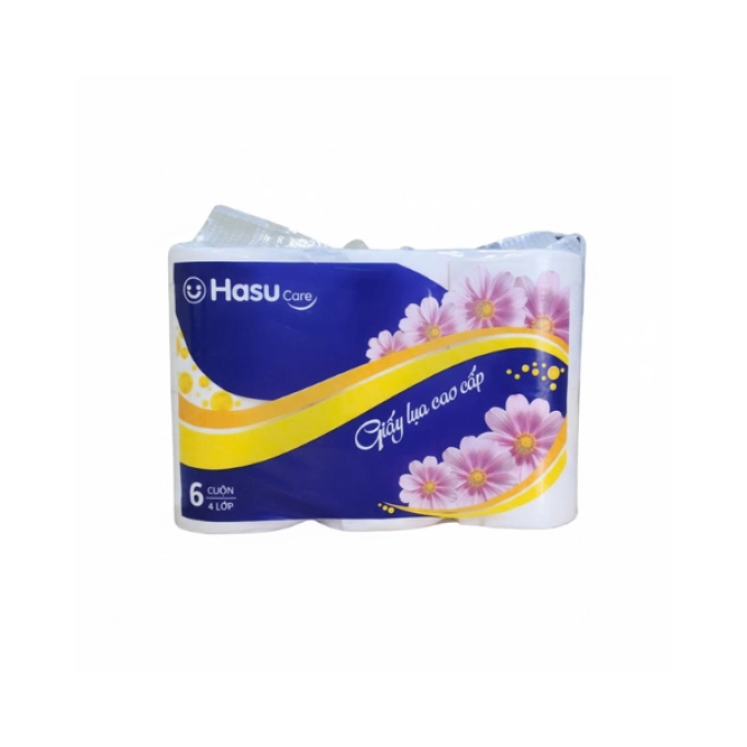 Giấy vệ sinh Hasu ( Không lõi ) – Gói 6 cuộn tiện dụng - Mềm mịn, an toàn