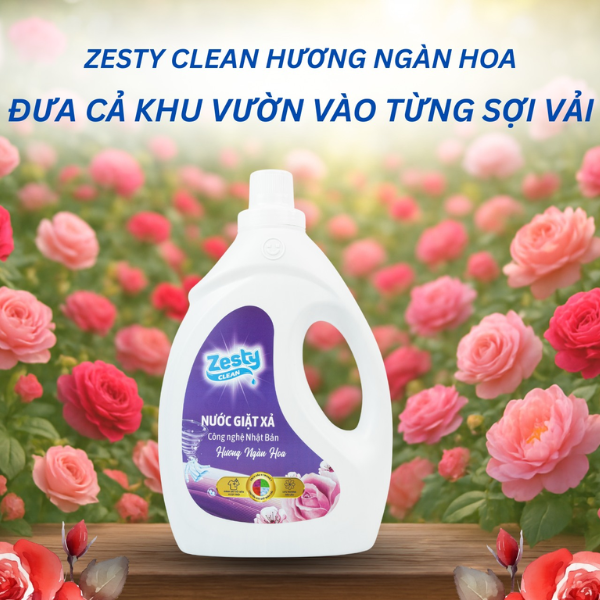 Nước giặt Zesty Clean 3.6 lít – Giặt sạch vượt trội - Lưu hương bền lâu