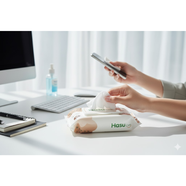 Khăn Ướt Hasucare Không Mùi/ Có Mùi – Gói 100 Tờ – An Toàn Cho Trẻ Em – Dịu Nhẹ Da – Tiện Dụng Hằng Ngày